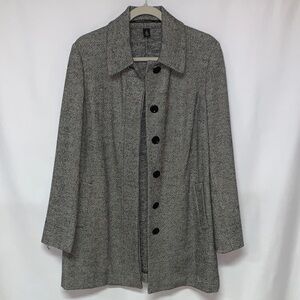 Gray Patterned Women's Trench Coat